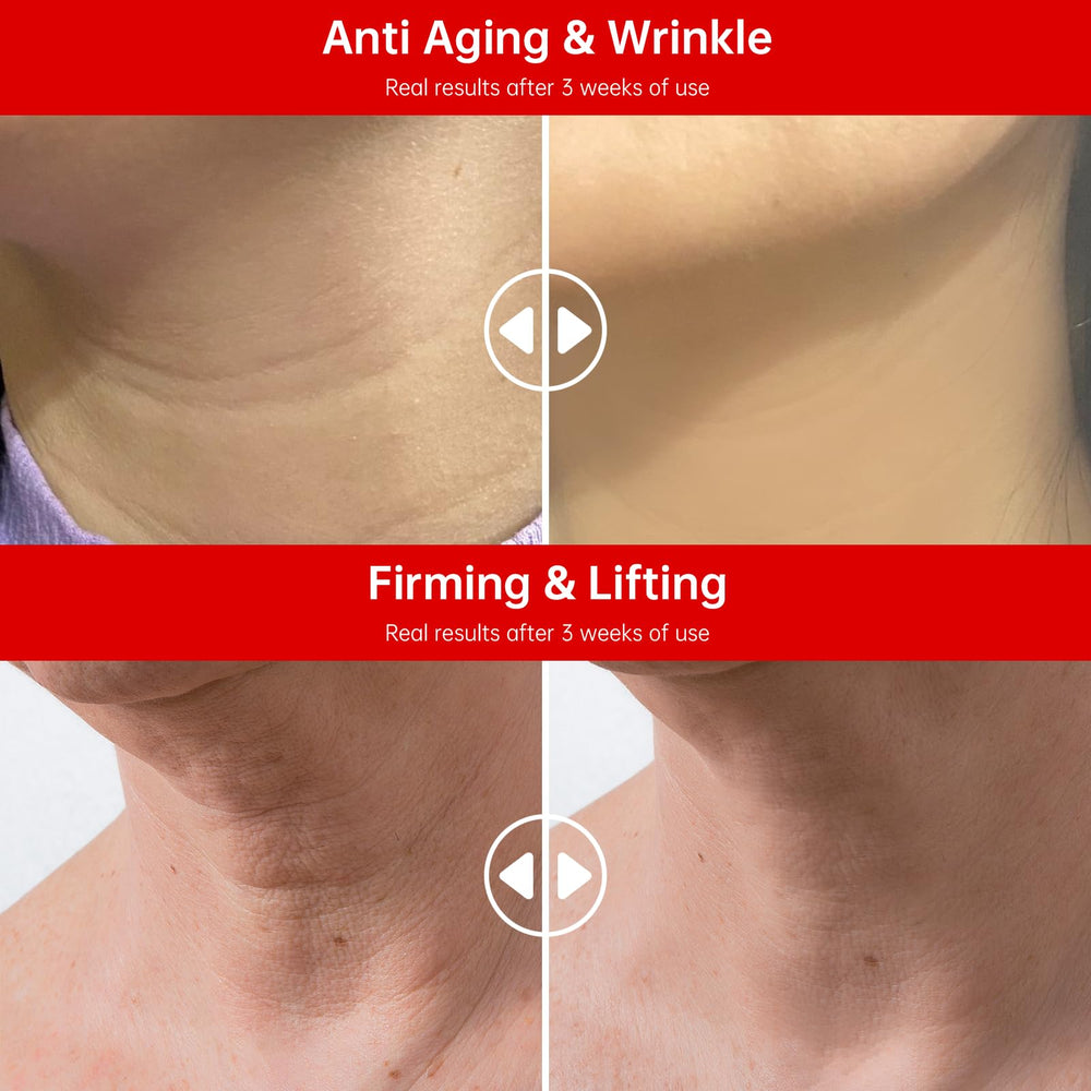 Applying QQE Neck Firming Cream to the neck area for daily routine