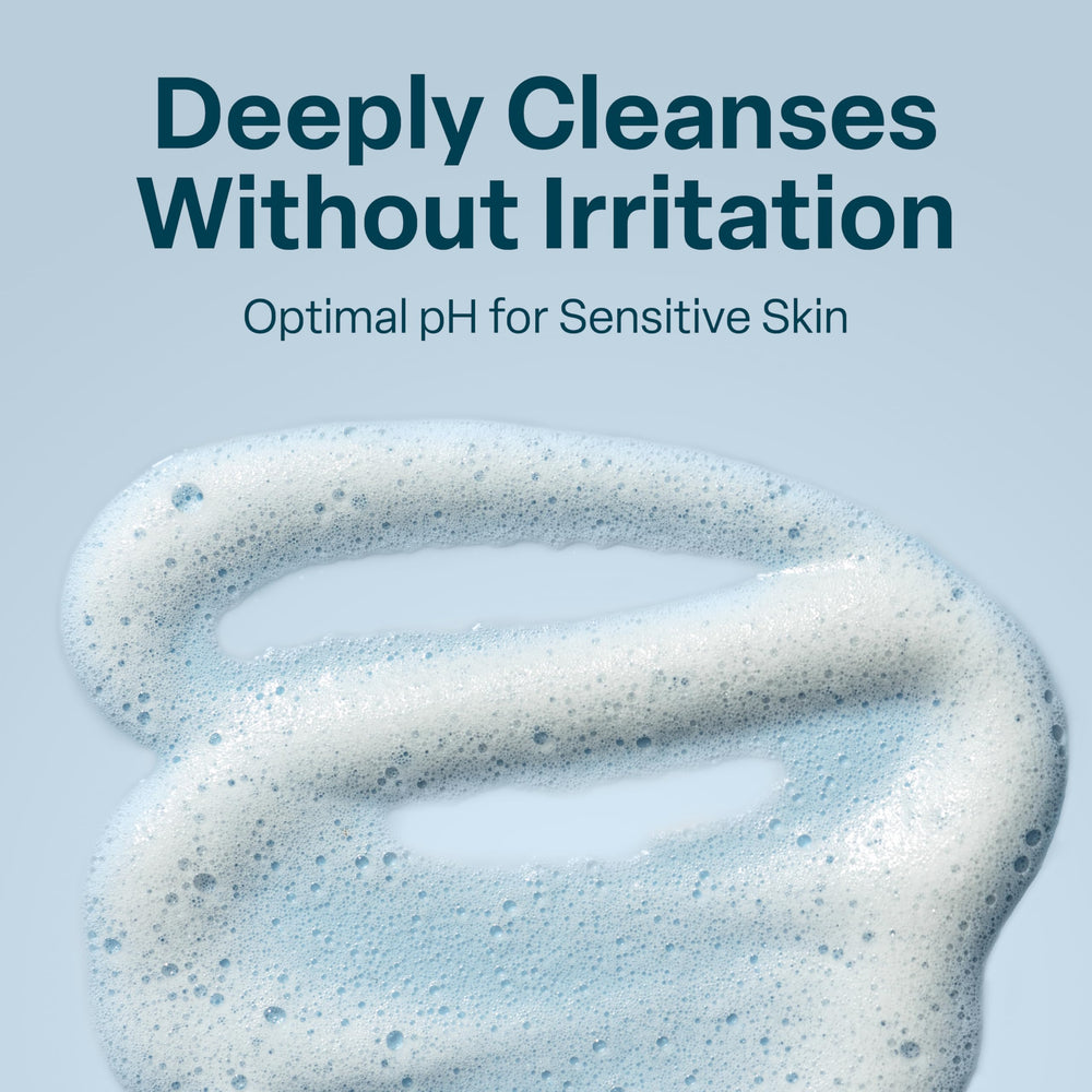 QRxLabs Glycolic Face Wash hand application for easy self-care routine.