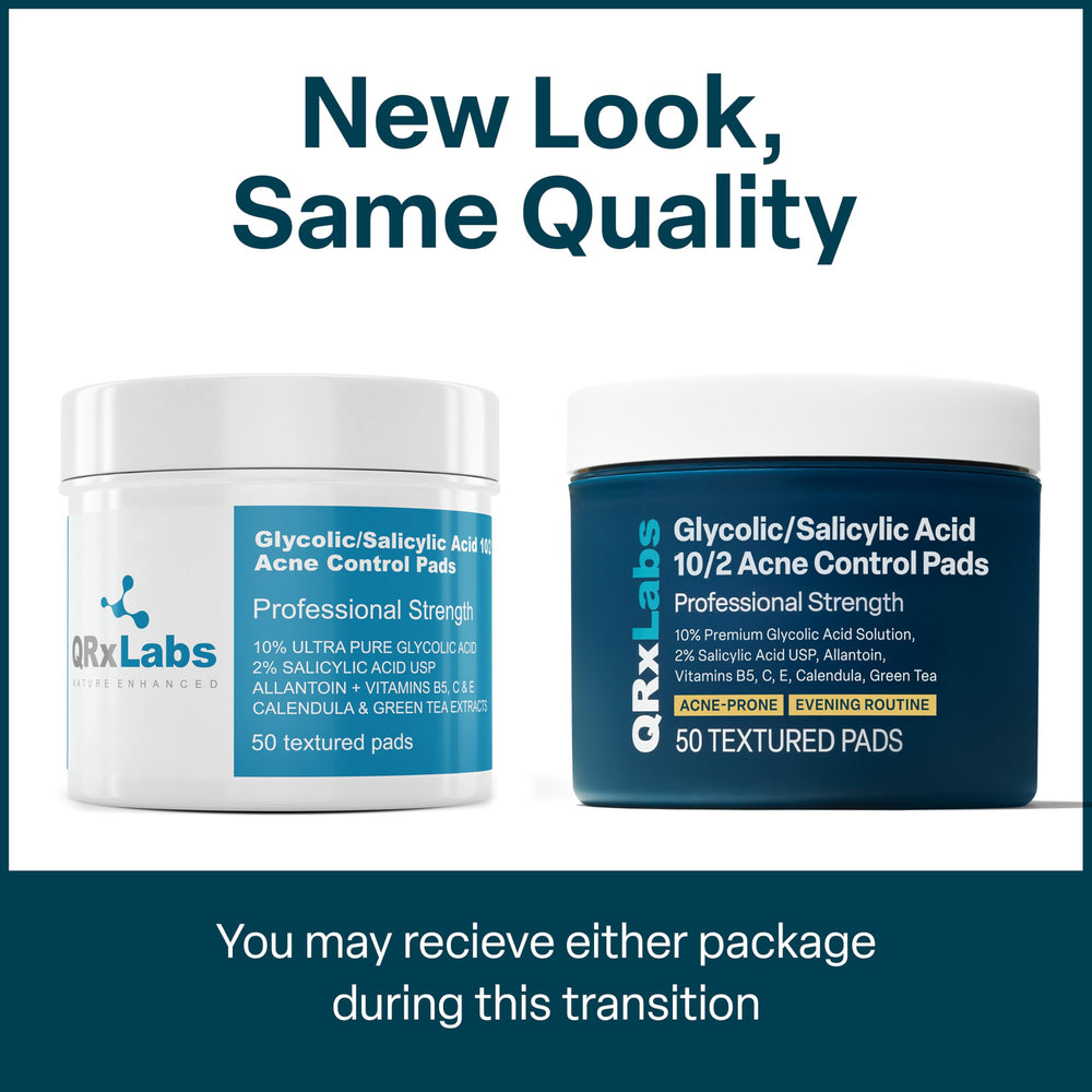 QRxLabs green tea extracts pads closeup for soothing, antioxidant benefits.