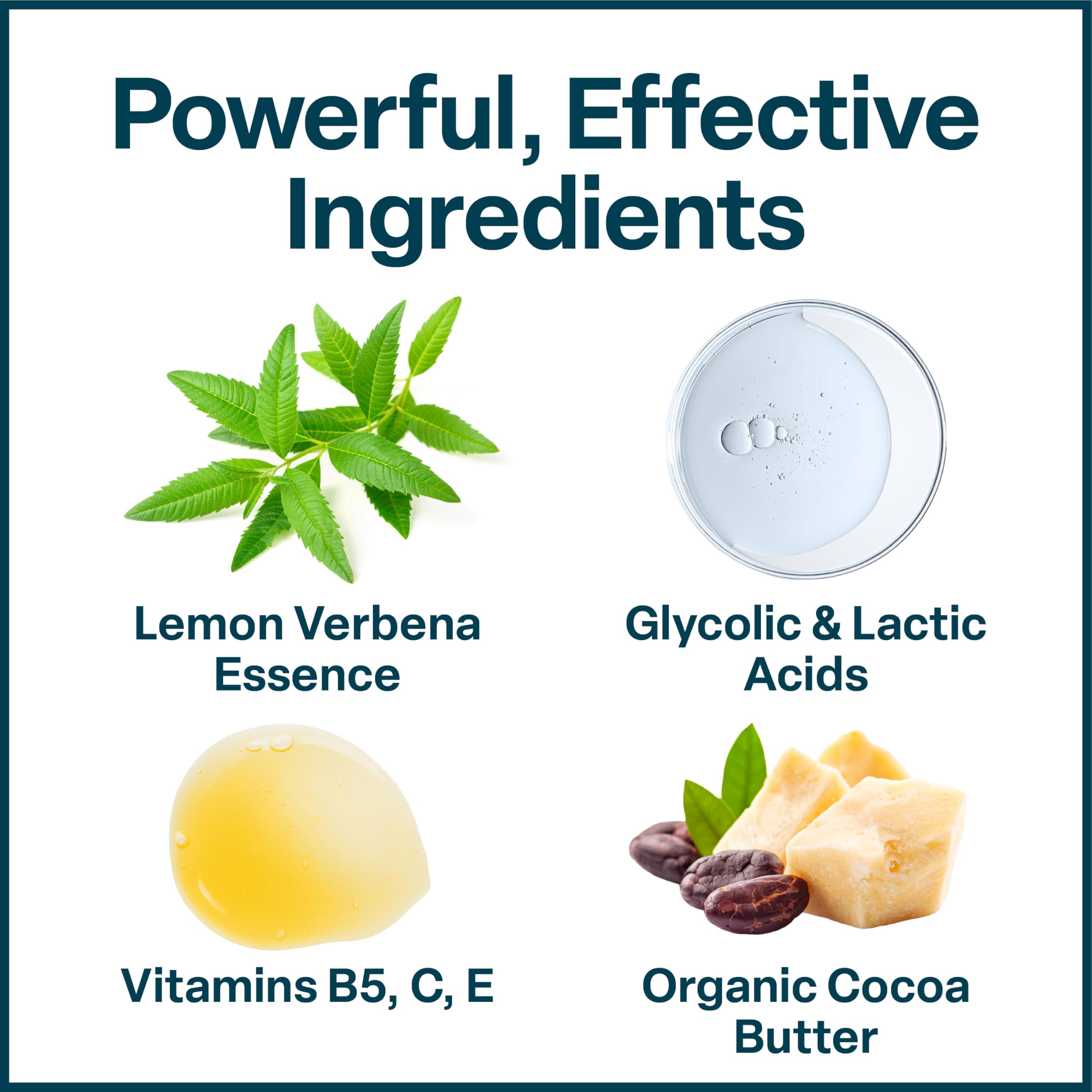 QRxLabs Lemon Verbena Neck Cream CoQ10 and peptides ingredient emphasis.