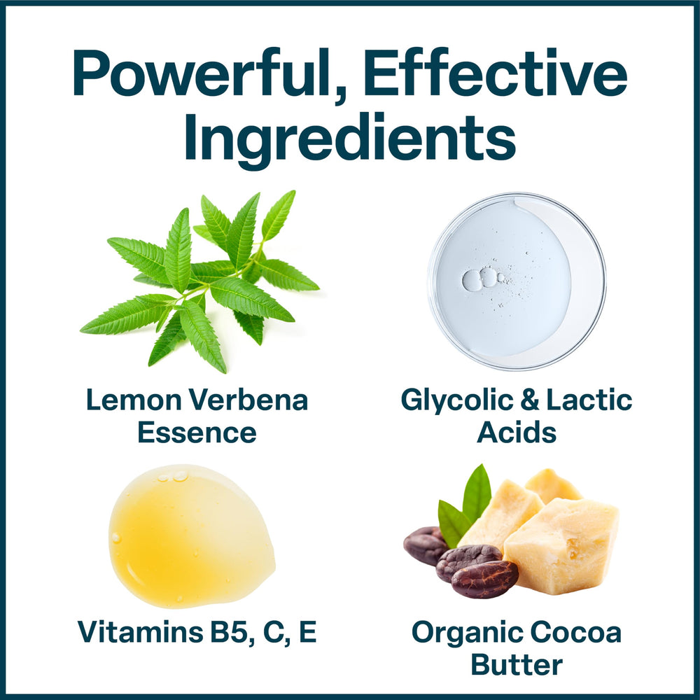QRxLabs Lemon Verbena Neck Cream CoQ10 and peptides ingredient emphasis.