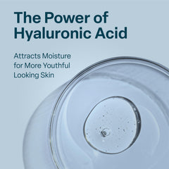 Detail of QRxLabs label showing collagen peptides and hyaluronic acid for hydration.