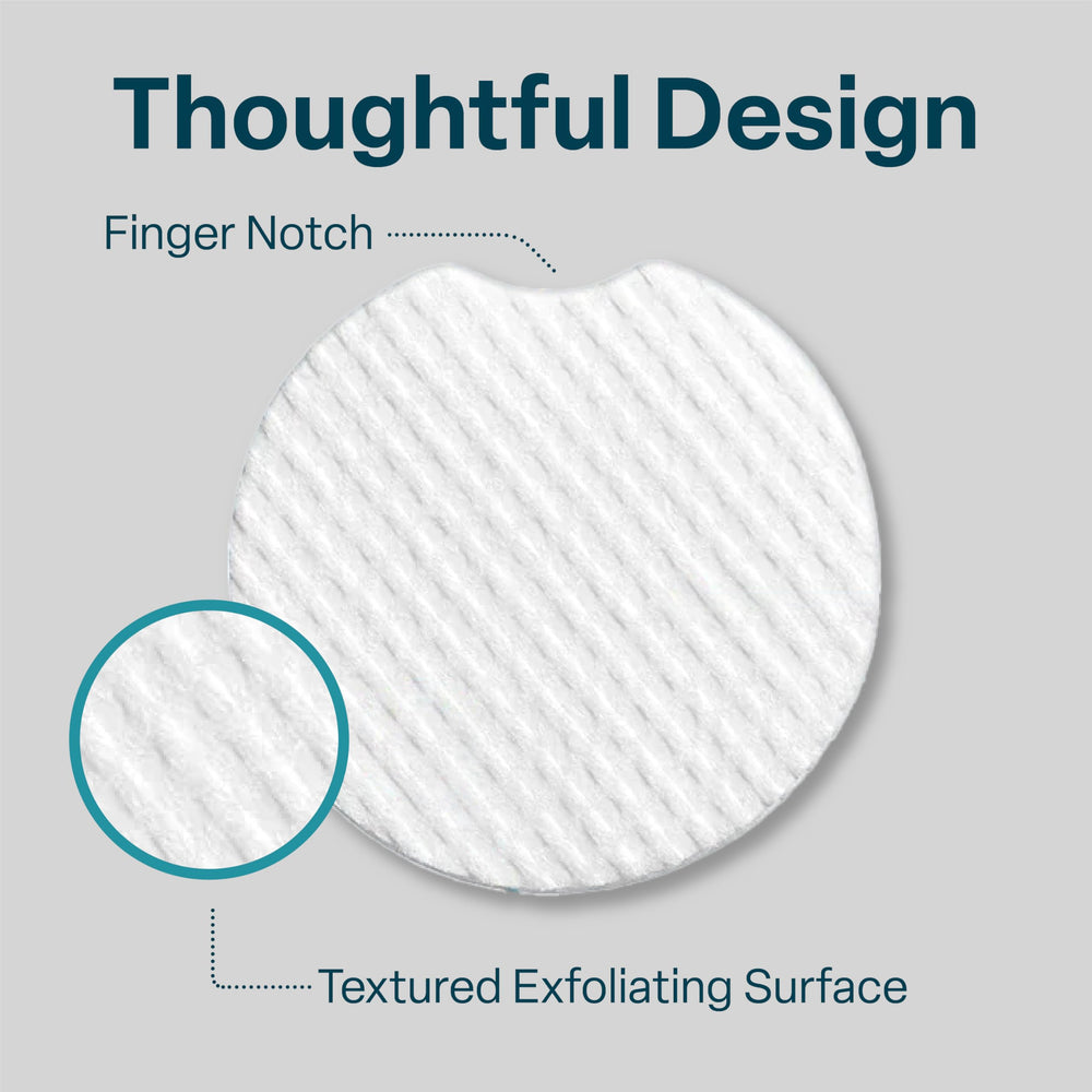 QRxLabs Pore Toner Pads close-up highlights active ingredients for gentle exfoliation