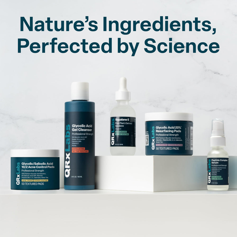 QRxLabs Unscented label detail signals gentle formula for sensitive skin.