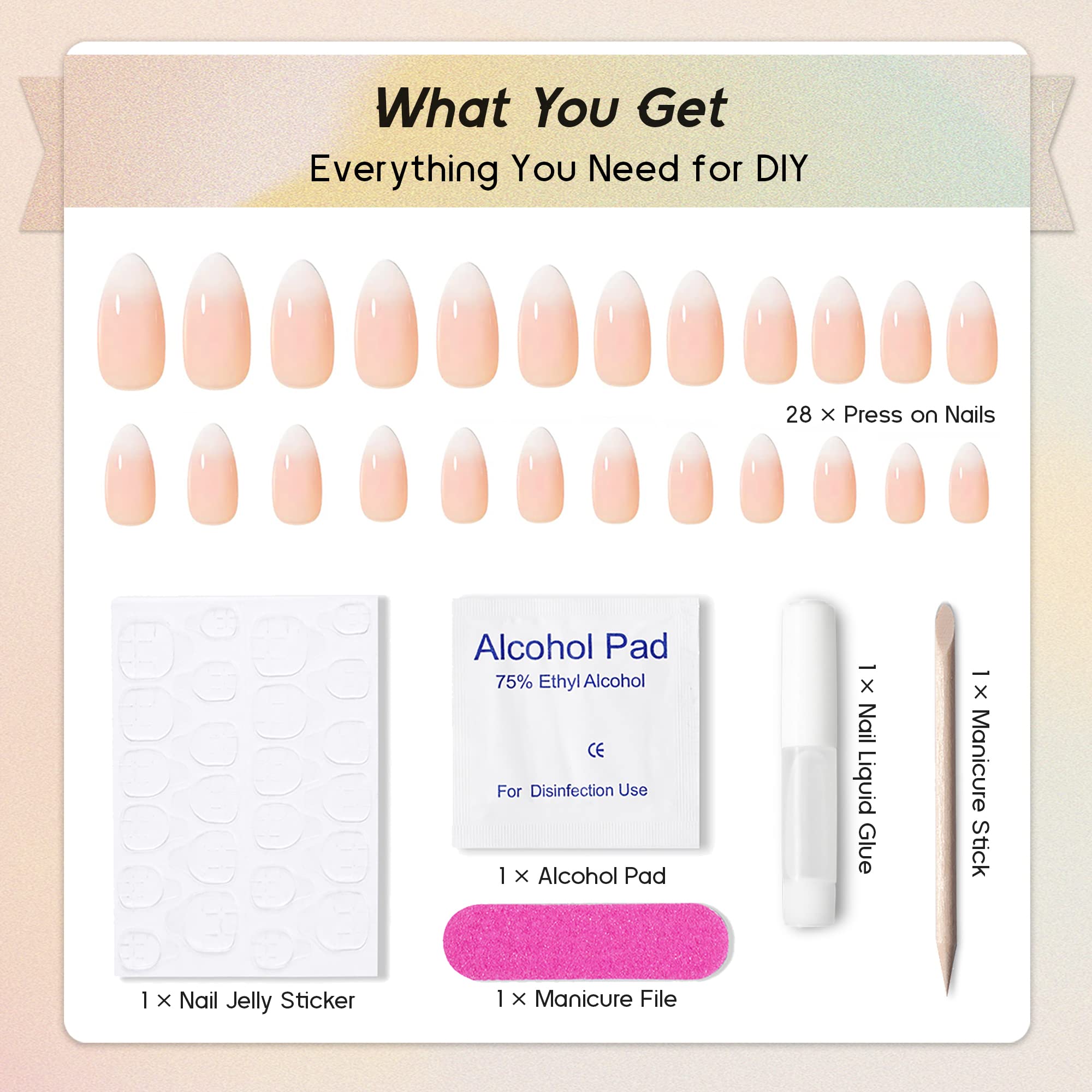 Qsnidy almond-ombre nails offer salon-like gloss for outfits