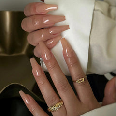 Qsnidy Ballerina nails glossy nude kit for a salon-like finish at home