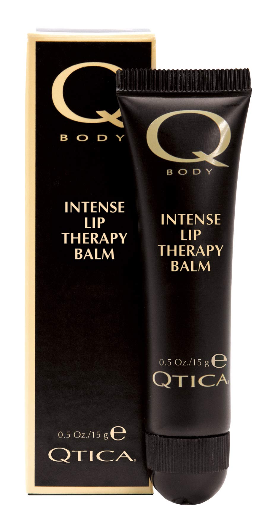 Qtica Intense Lip Repair Balm texture closeup, rich beeswax formula seals moisture overnight.
