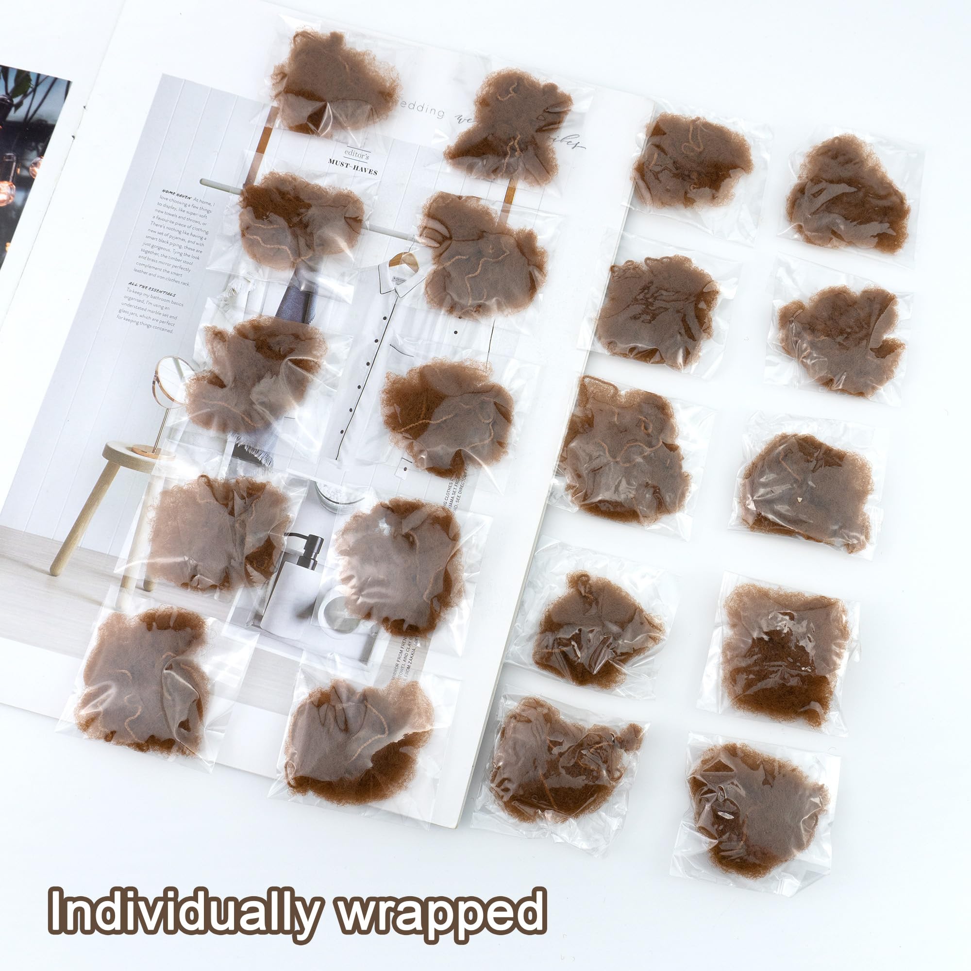 Quacc 20-pack brown bun hair nets suitable for dance and daily wear