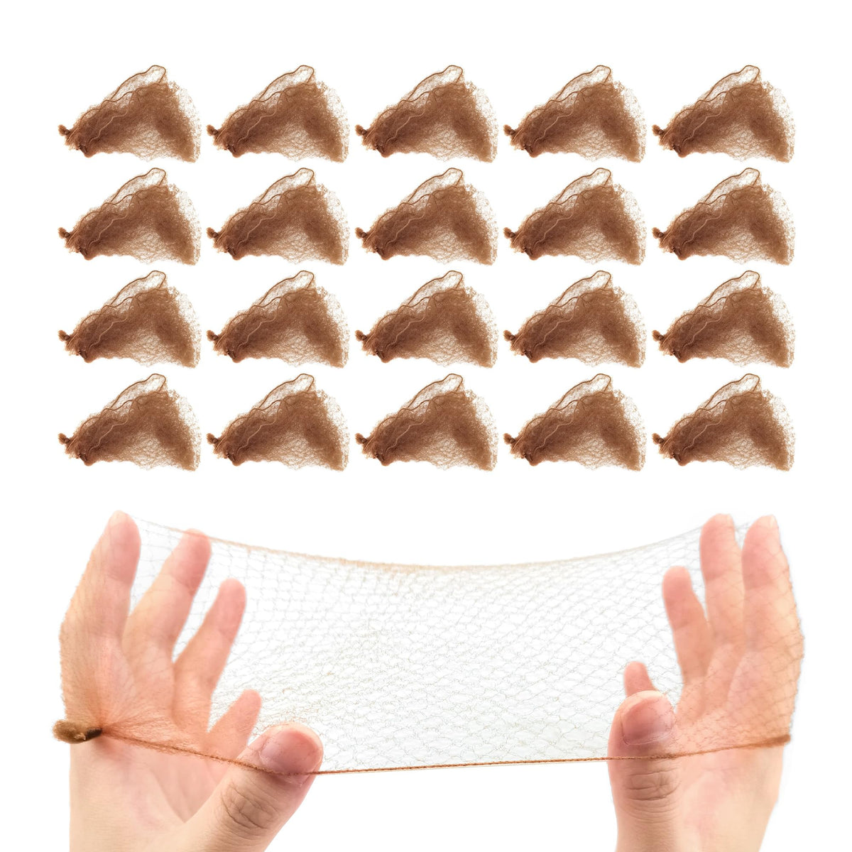 Quacc bun hair nets packaging with individually wrapped pieces for easy access