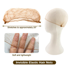 Quacc stretchy polyester fabric hair net keeps hair secure and comfortable