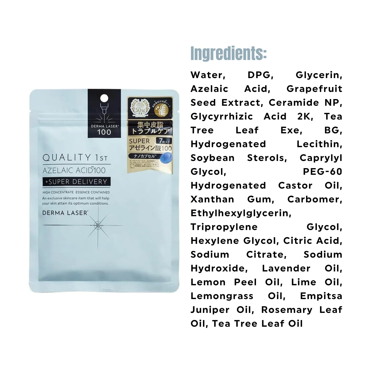 Quality 1st Super AZ100 mask sheet pack display image