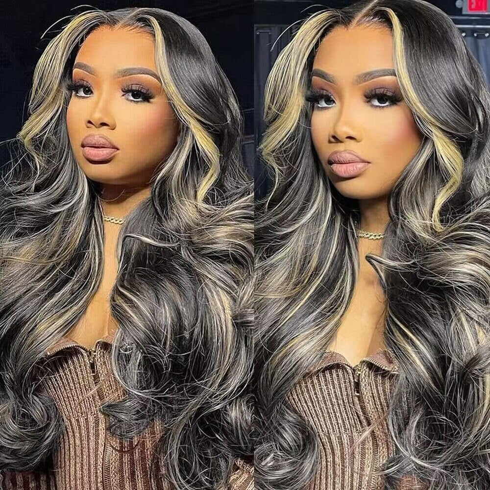 Quandian 28-inch balayage lace-front wig with natural volume and movement