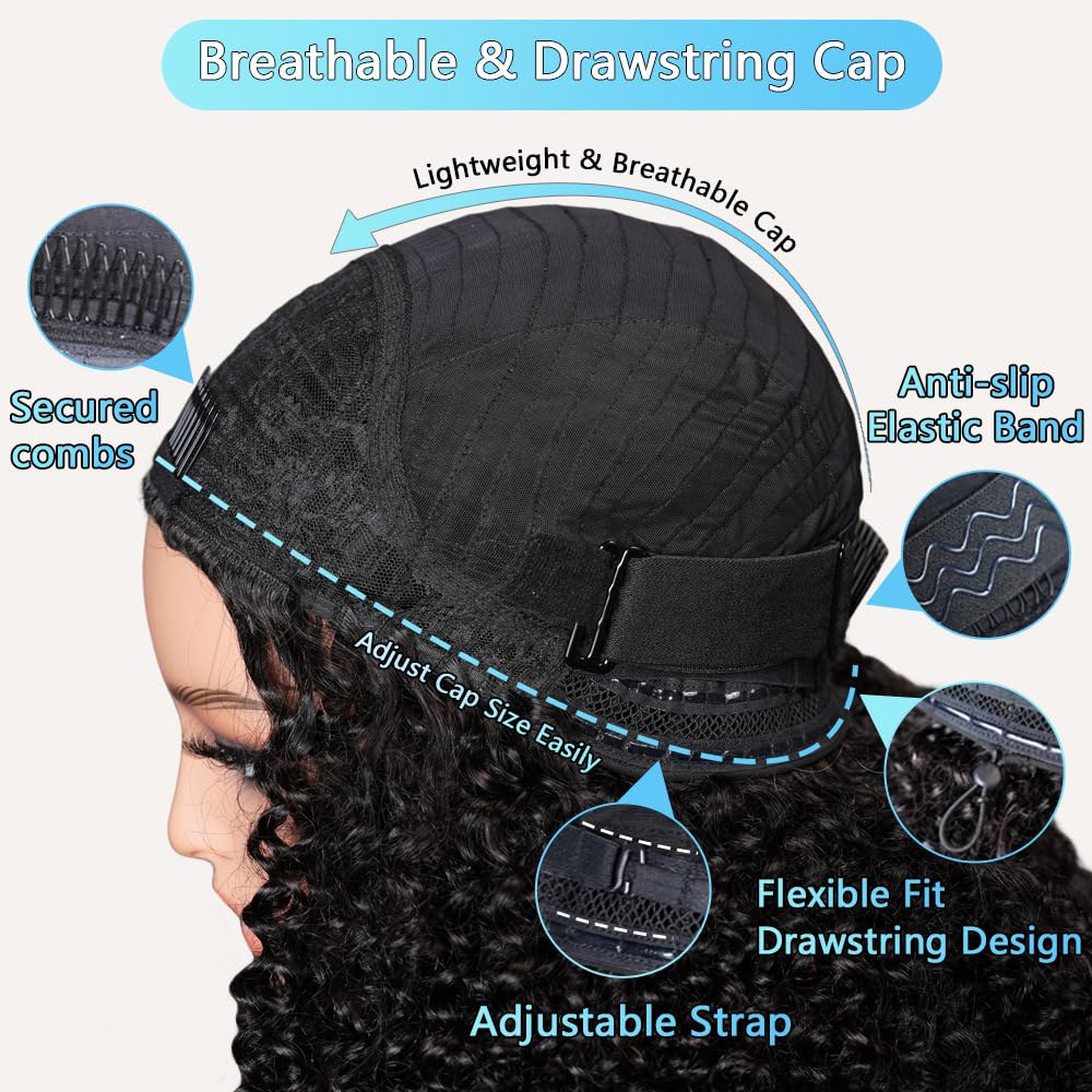 QUANDIAN adjustable drawstring cap ensures secure, breathable fit.