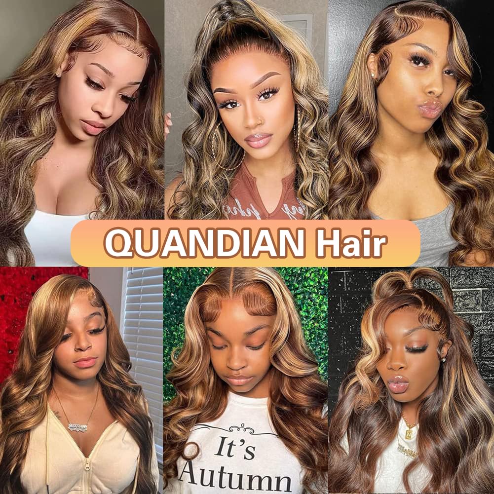QUANDIAN glueless cap with adjustable straps ensures secure, comfortable fit.
