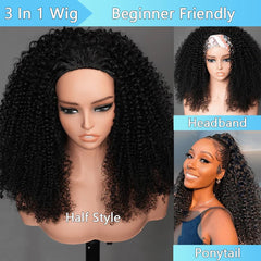 QUANDIAN Invisible Hairline Half Wig blends seamlessly for a lifelike hairline