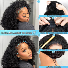 QUANDIAN 3-in-1 flip-over quick weave half wig in action for versatile styling