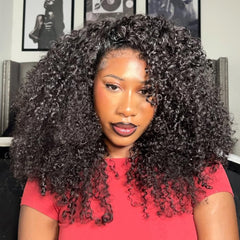 QUANDIAN kinky curly half wig 24 inch full look enhances natural volume and effortless styling