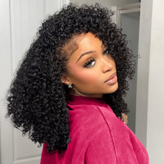 QUANDIAN Wear Go kinky curly half wig 18inch shows natural volume for daily style.