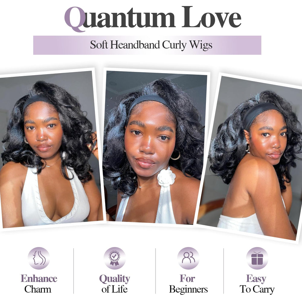 Quantum Love curly ends provide versatile looks on synthetic fiber.