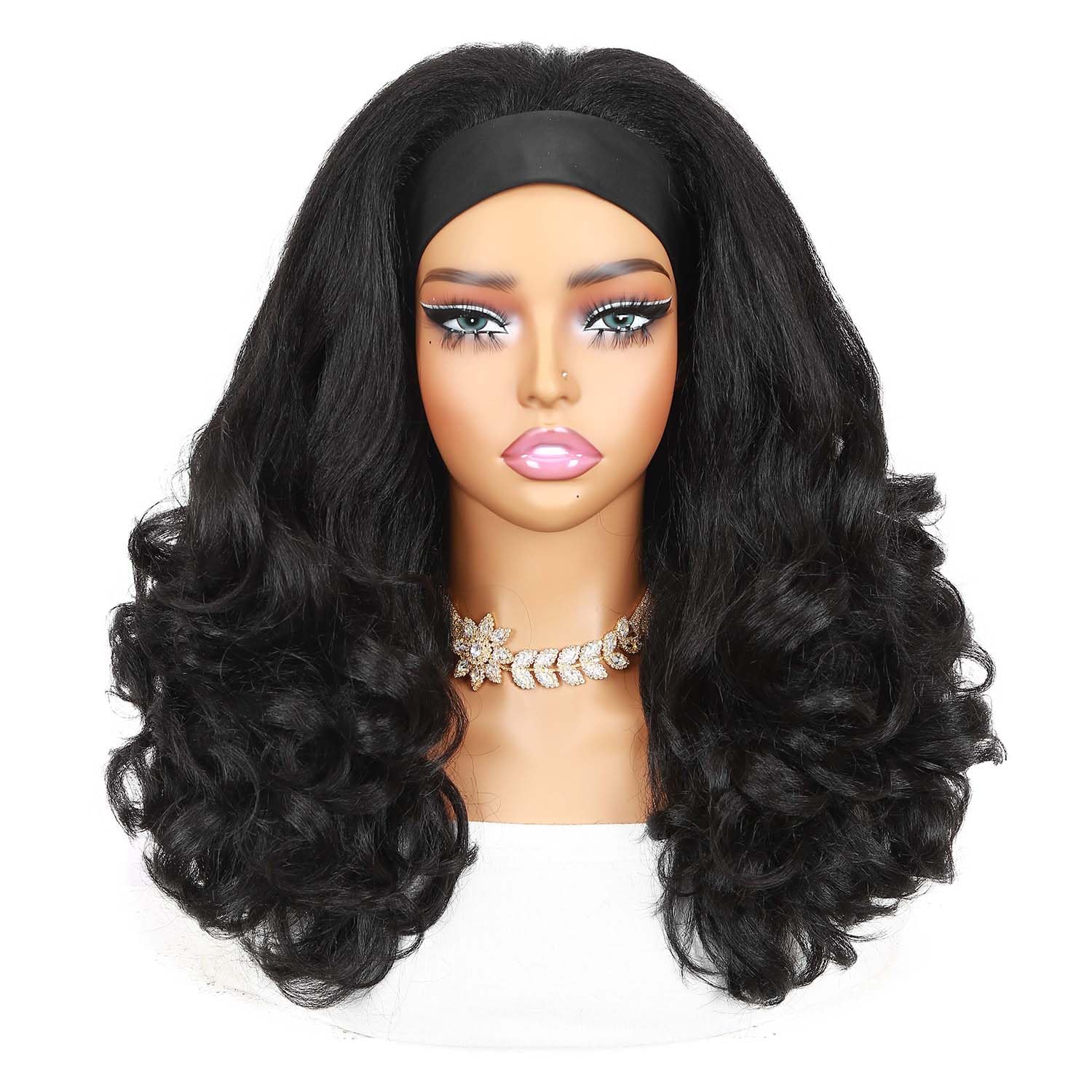 Quantum Love glueless headband wig demonstrates easy on-the-go styling.
