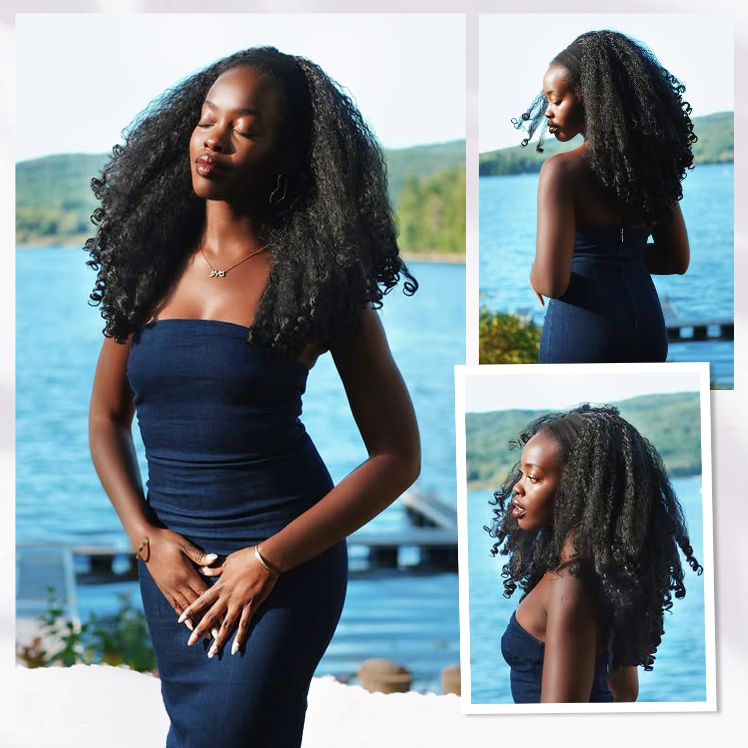 Quantum Love heat resistant synthetic fiber wig maintains curls after styling