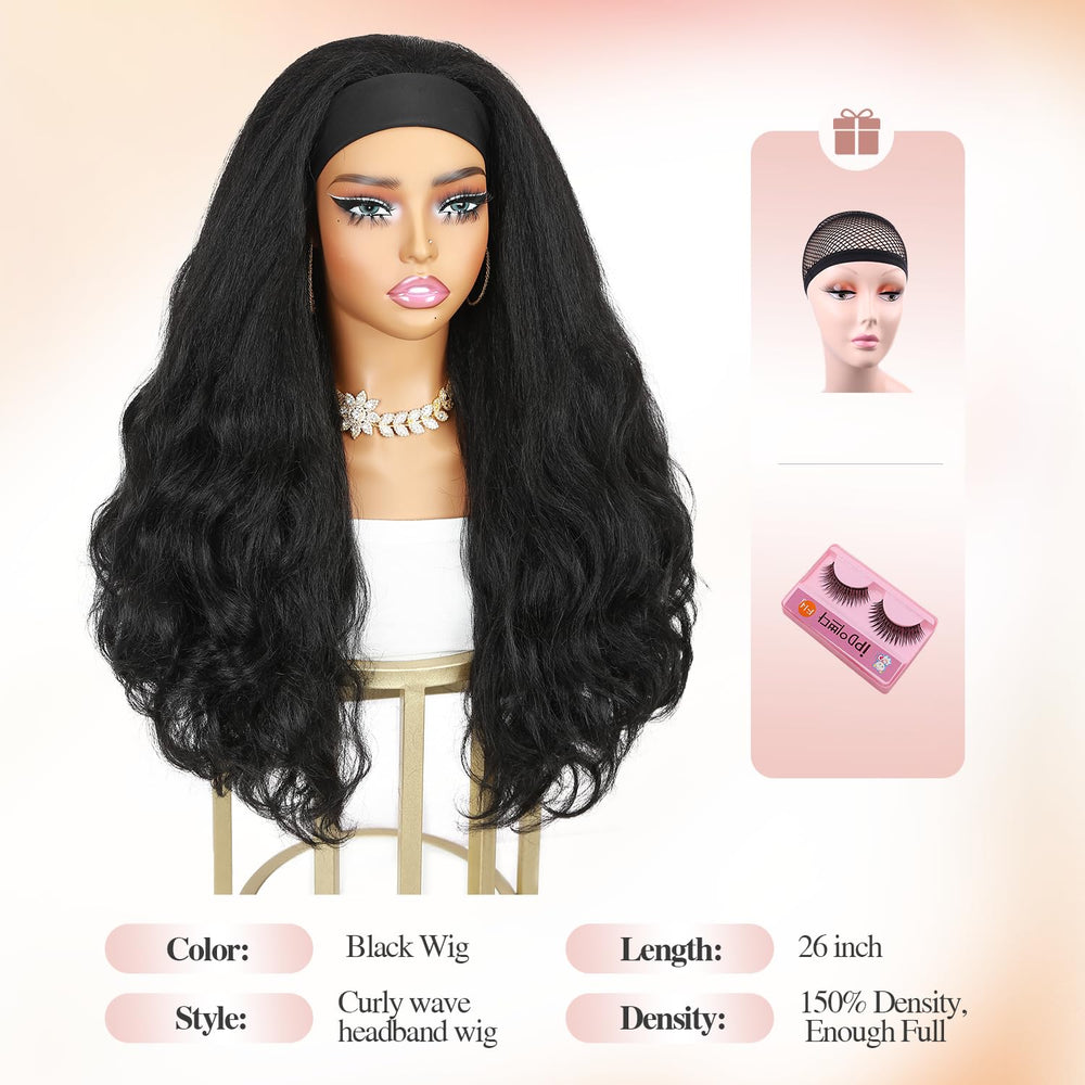 Tangle-free, easy to maintain Quantum Love Yaki headband wig.