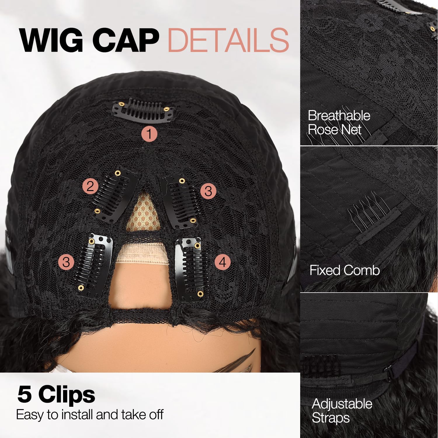 Quantum Love Yaki Curly Wig package includes caps and lashes for quick styling.