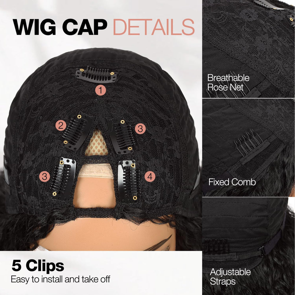 Quantum Love Yaki Curly Wig package includes caps and lashes for quick styling.