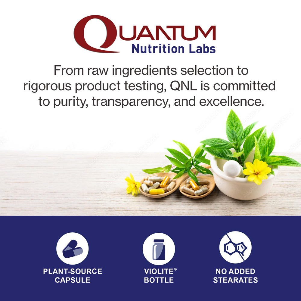 Vegetarian capsules from Quantum Nutrition Labs for clean hair and nail support.