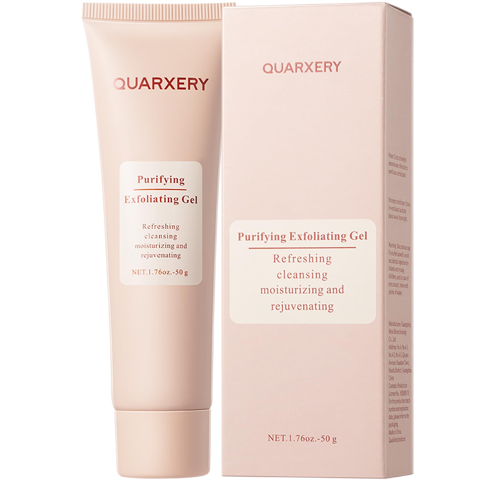 QUARXERY Gentle Exfoliating Gel bottle front for daily cleanse and travel-ready use.
