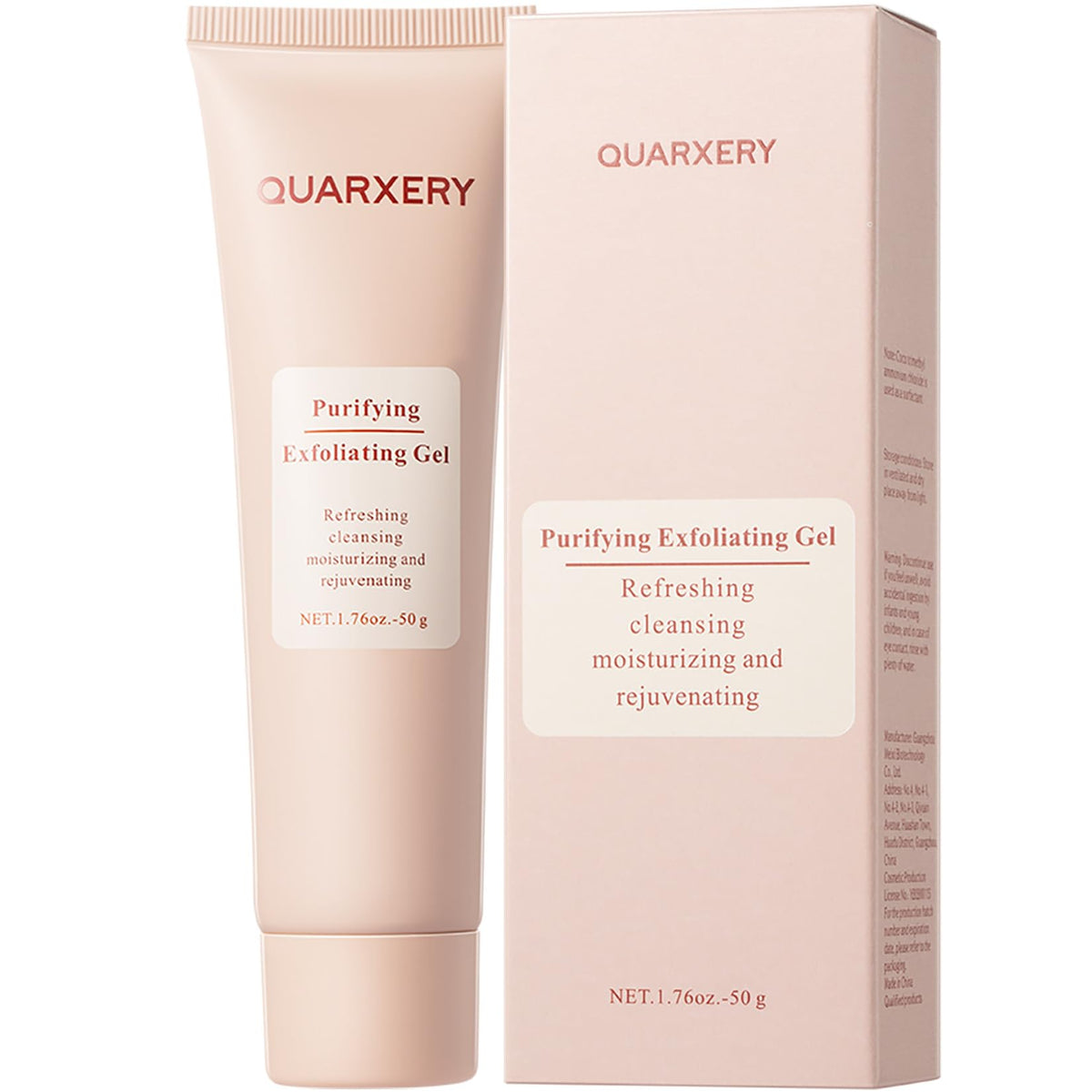 QUARXERY Gentle Exfoliating Gel bottle front for daily cleanse and travel-ready use.