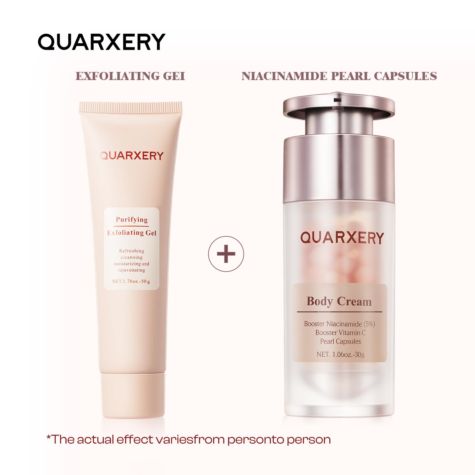 QUARXERY Radiant-looking skin after use illustrates gentle improvement