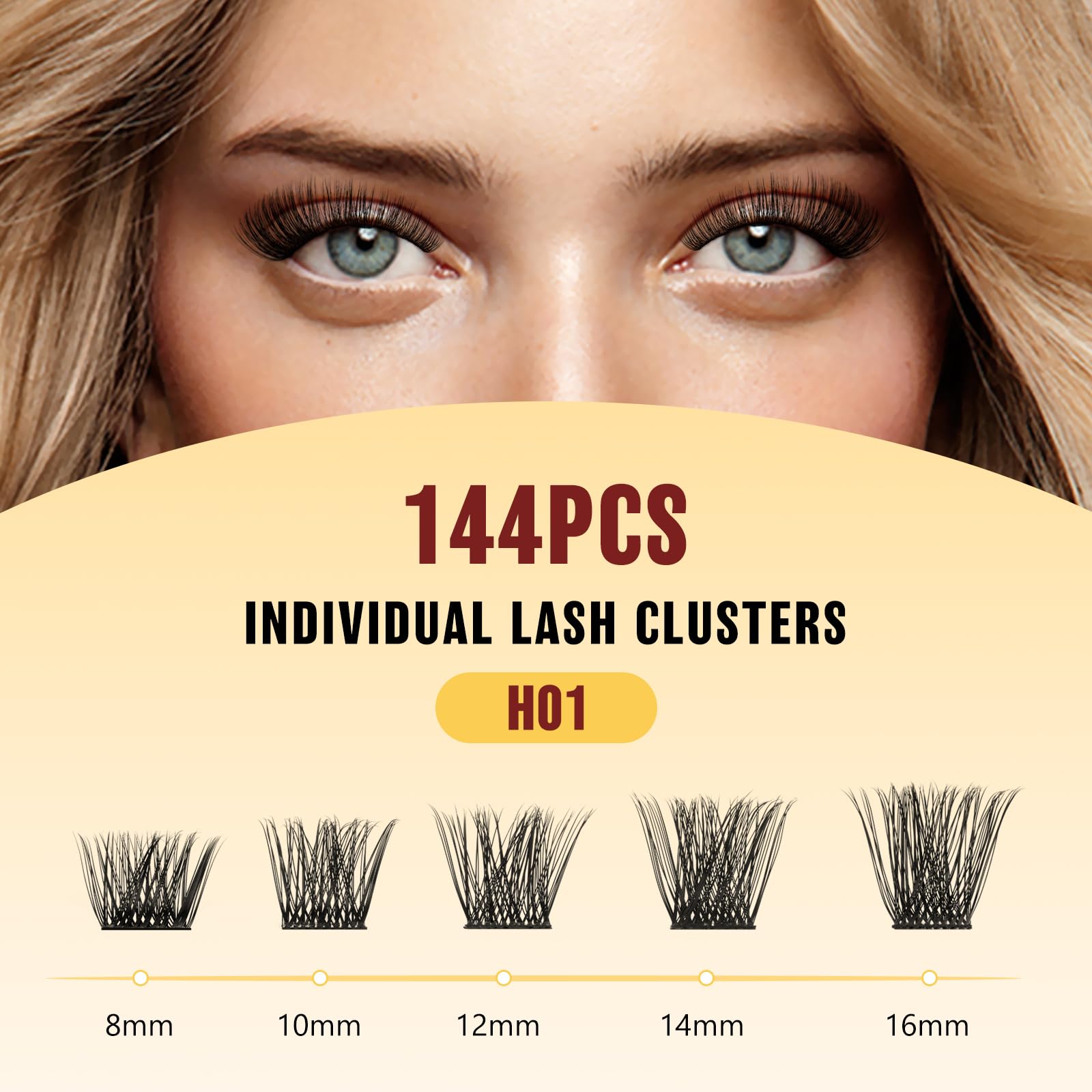 QUEWEL natural-look lash clusters close-up for subtle enhancement
