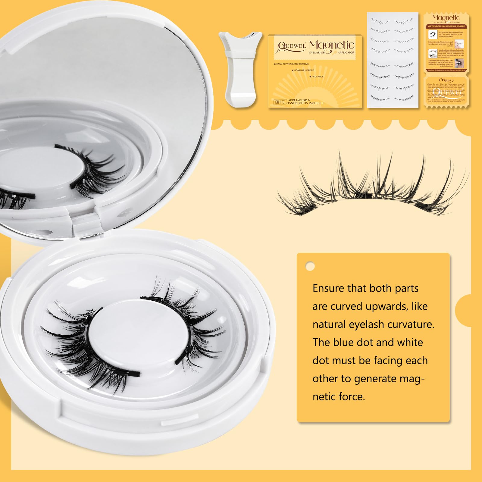 QUEWEL natural wispy lashes provide a fuller look without heaviness.