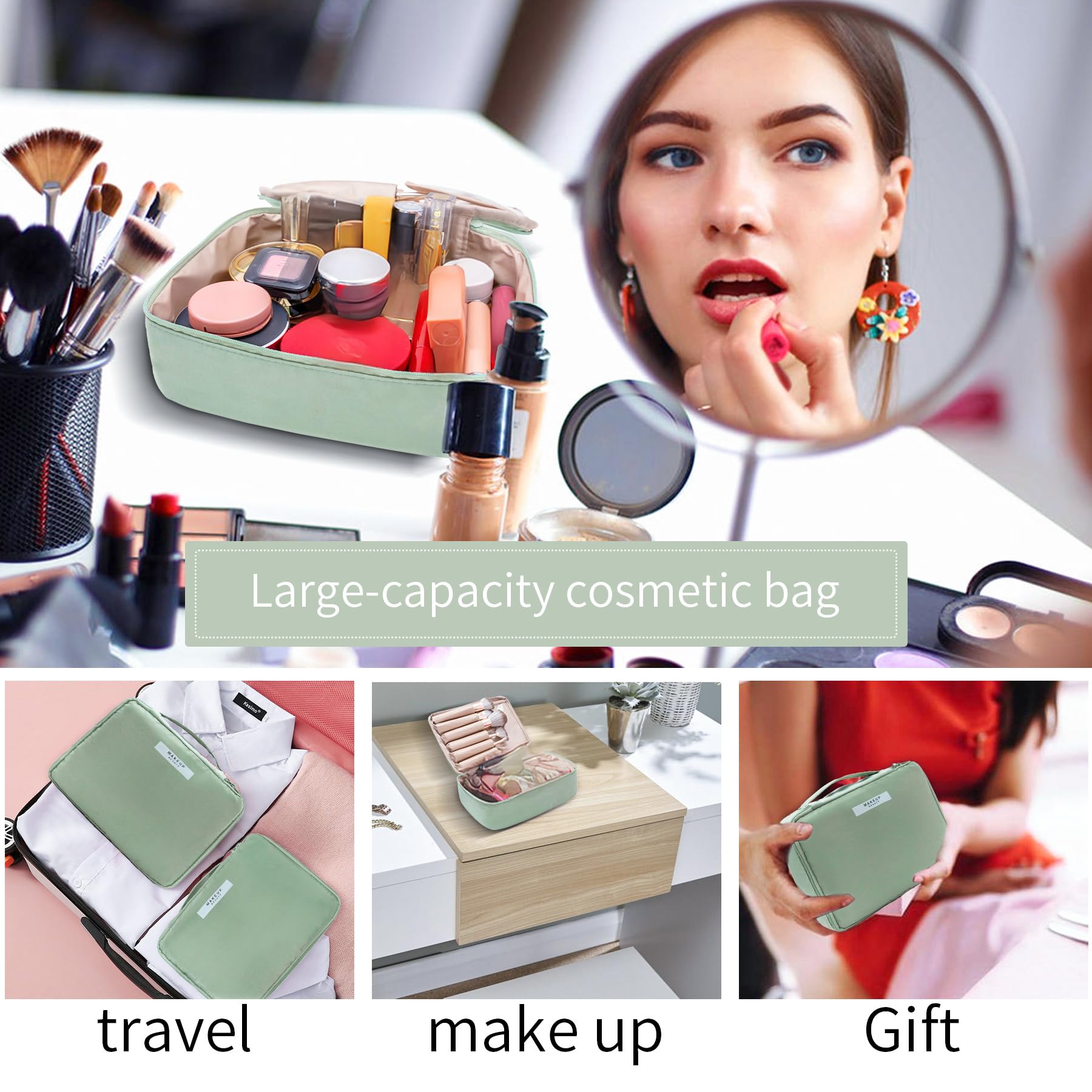 Queboom soft interior lining cushions cosmetics during transit.