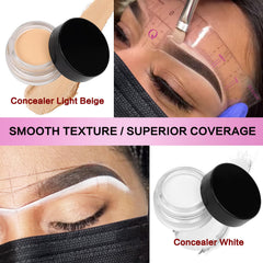 QUEEJOY white and light beige brow concealer highlights brow contours cleanly