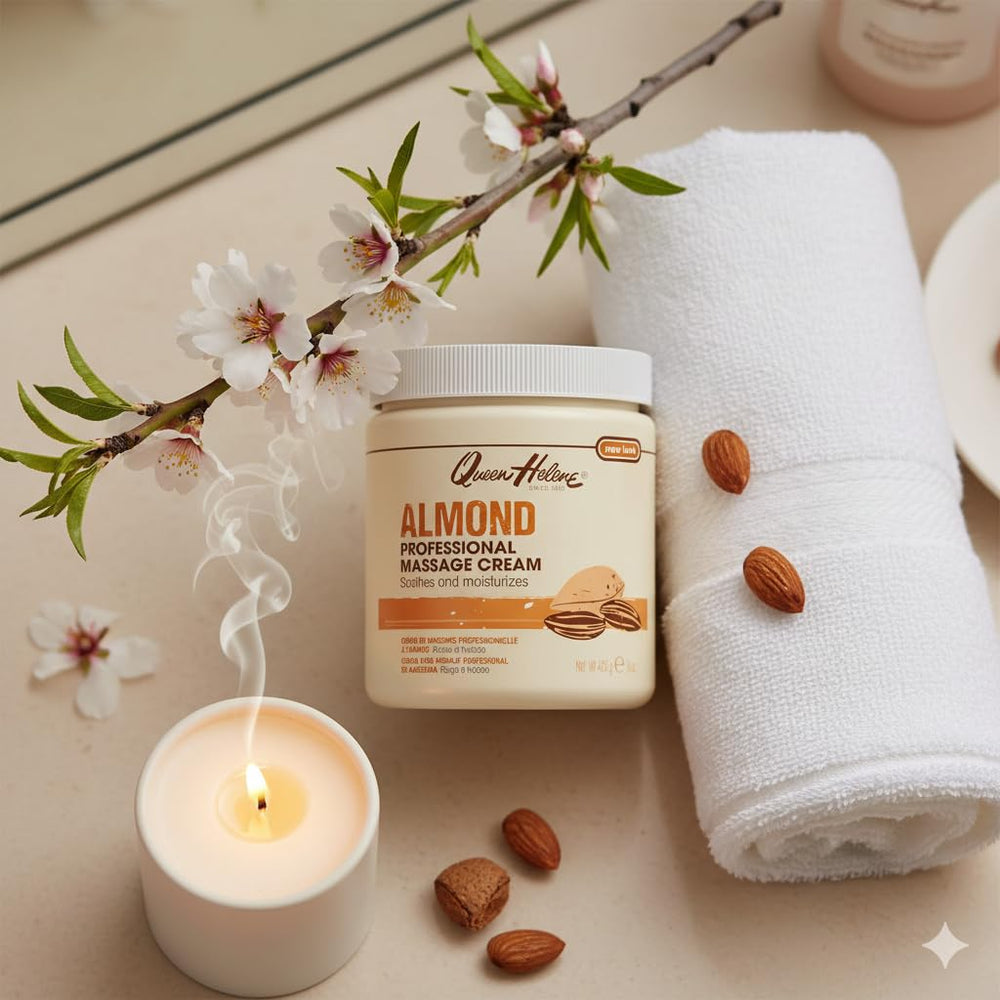 Queen Helene Almond Massage Cream delivers a soothing experience during massage