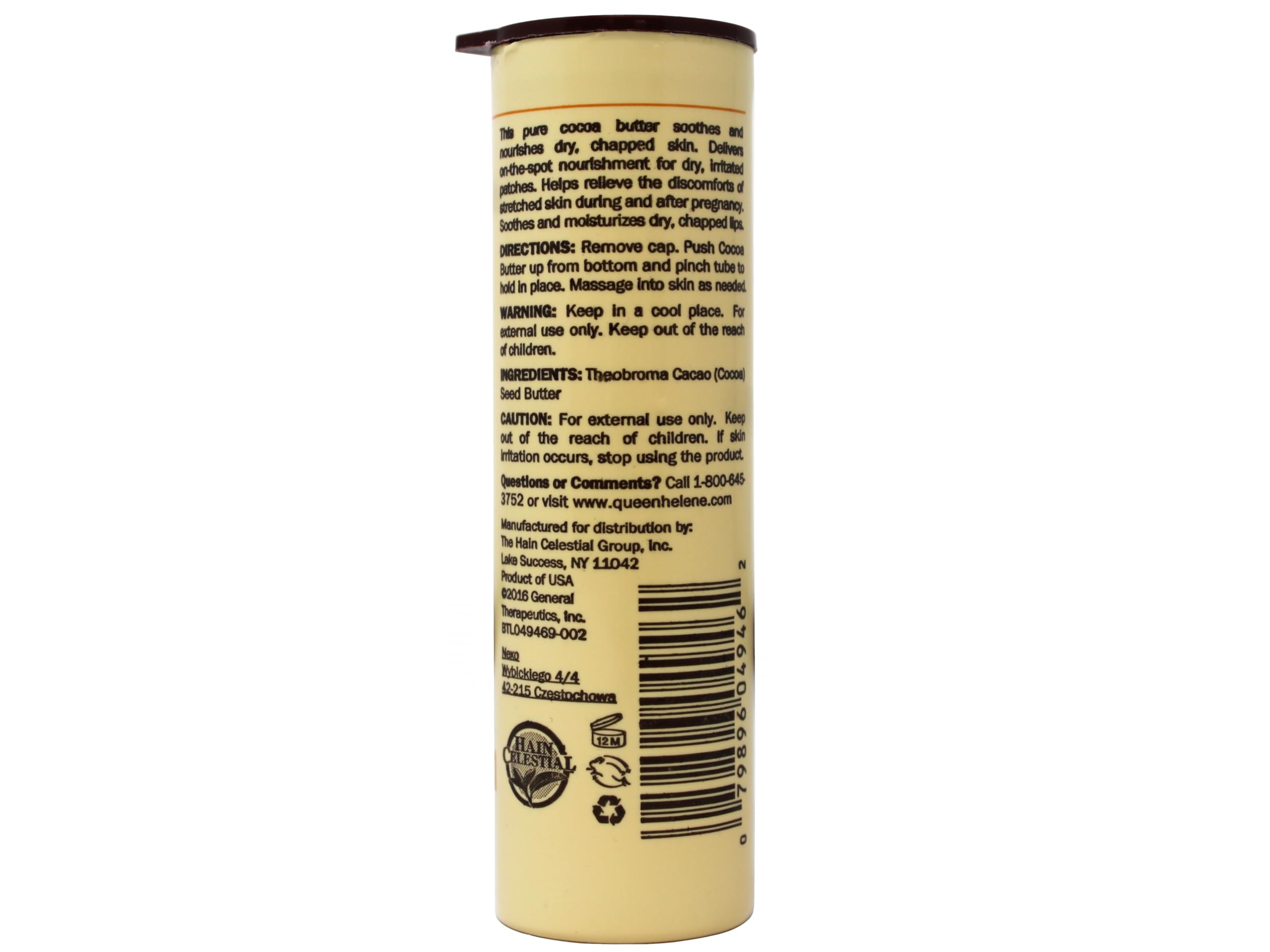 Queen Helene Cocoa Butter Stick shown on elbows and heels for everyday moisturization.