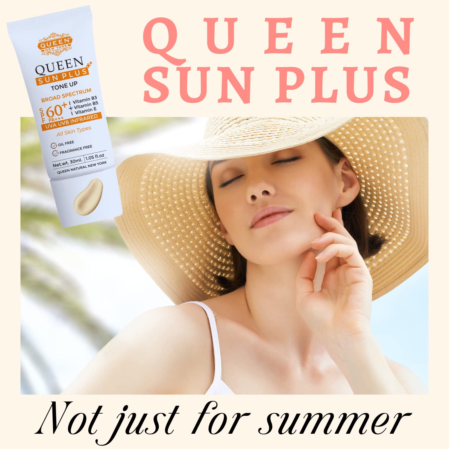 QUEEN NATURAL NEW YORK bottle on elegant packaging for premium skincare.