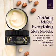 Queen of Shea butter jar ingredients highlight natural formula and nourishing nutrients.