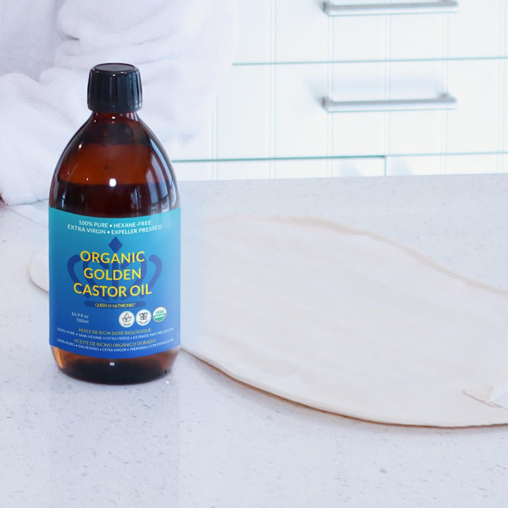 QUEEN OF THE THRONES castor oil works as a gentle eye makeup remover.