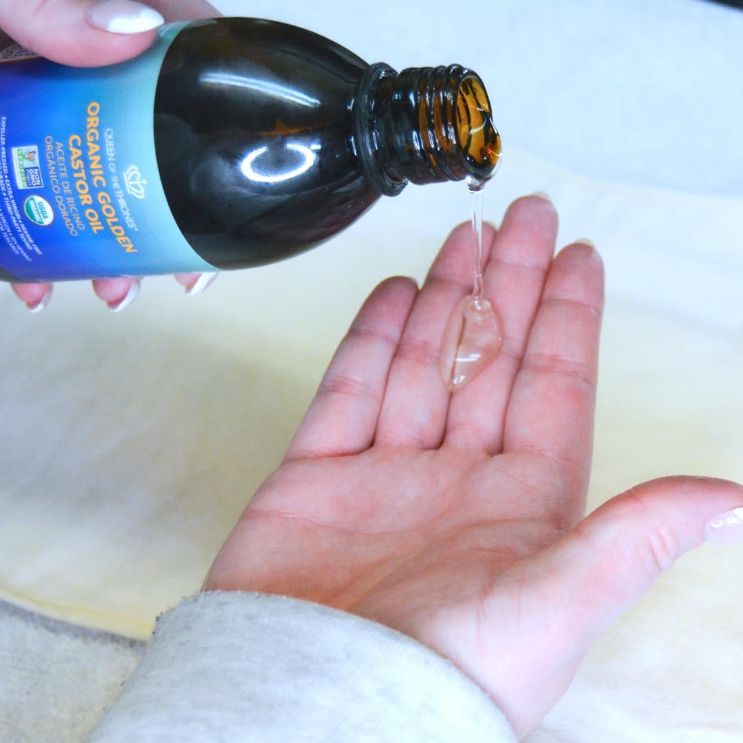 QUEEN OF THE THRONES Organic Golden Castor Oil for lashes and brows conditions.