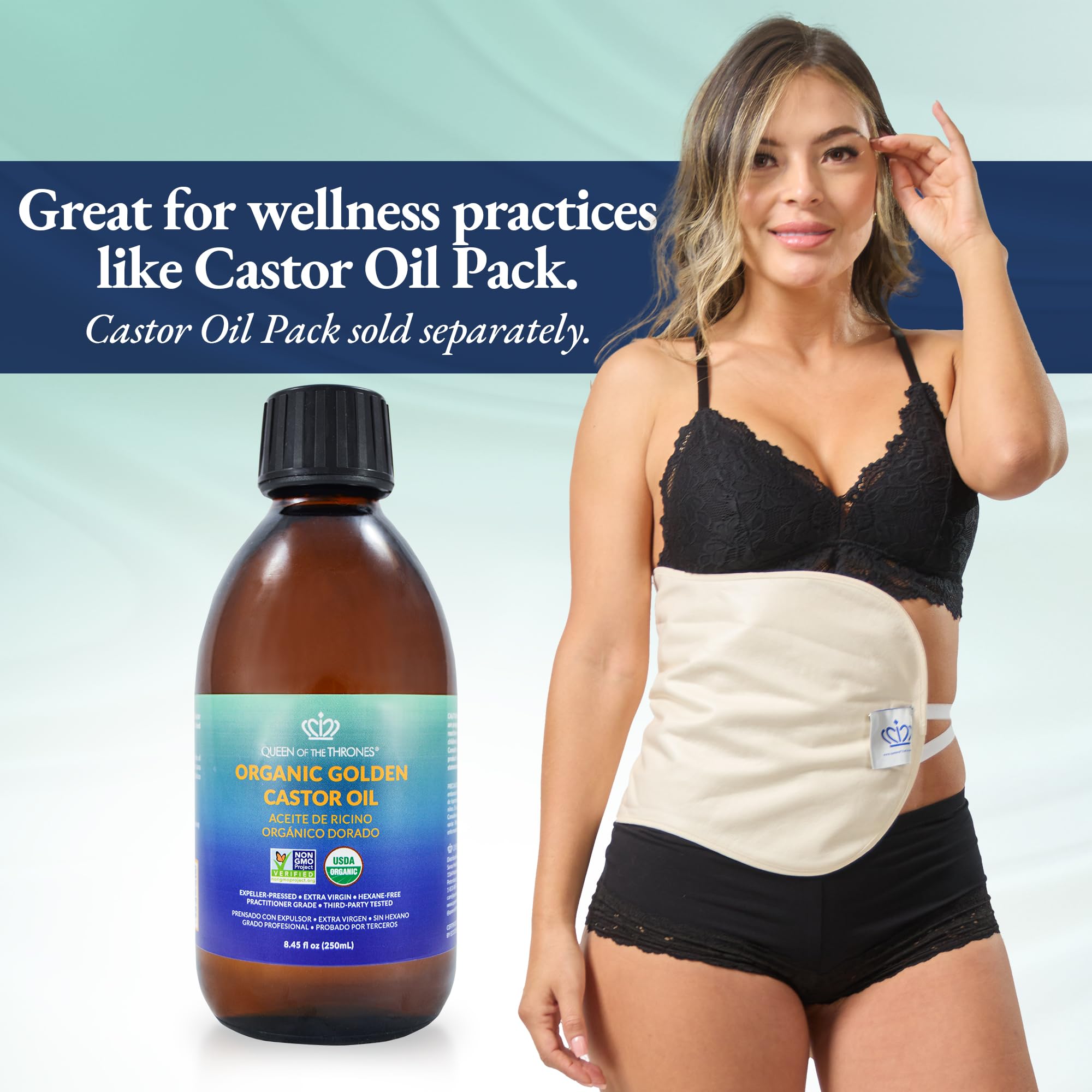 QUEEN OF THE THRONES Organic Golden Castor Oil for skin supports hydration.