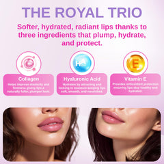 Queen Tape Royal Plump Lip Mask application demonstrates nourishing plump effect.