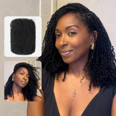 Queen Virgin Remy QVR Afro Kinky Bulk Hair 12in natural black blends with your hair.
