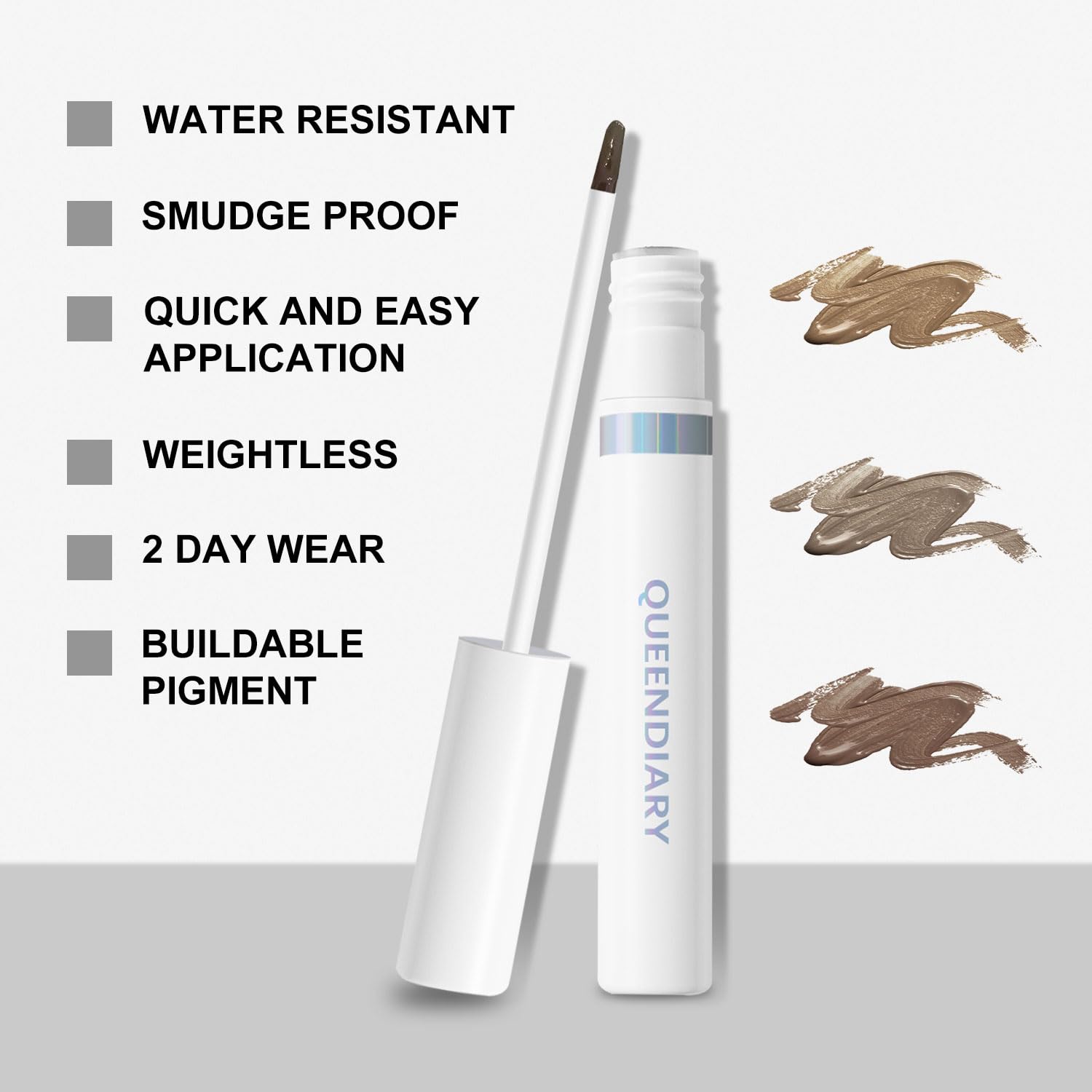 QueenDairy QueenDiary Eyebrow Gel subtle tint on natural brows.
