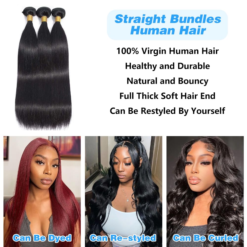Queenset Straight Bundles hair close-up shows shiny healthy-looking strands