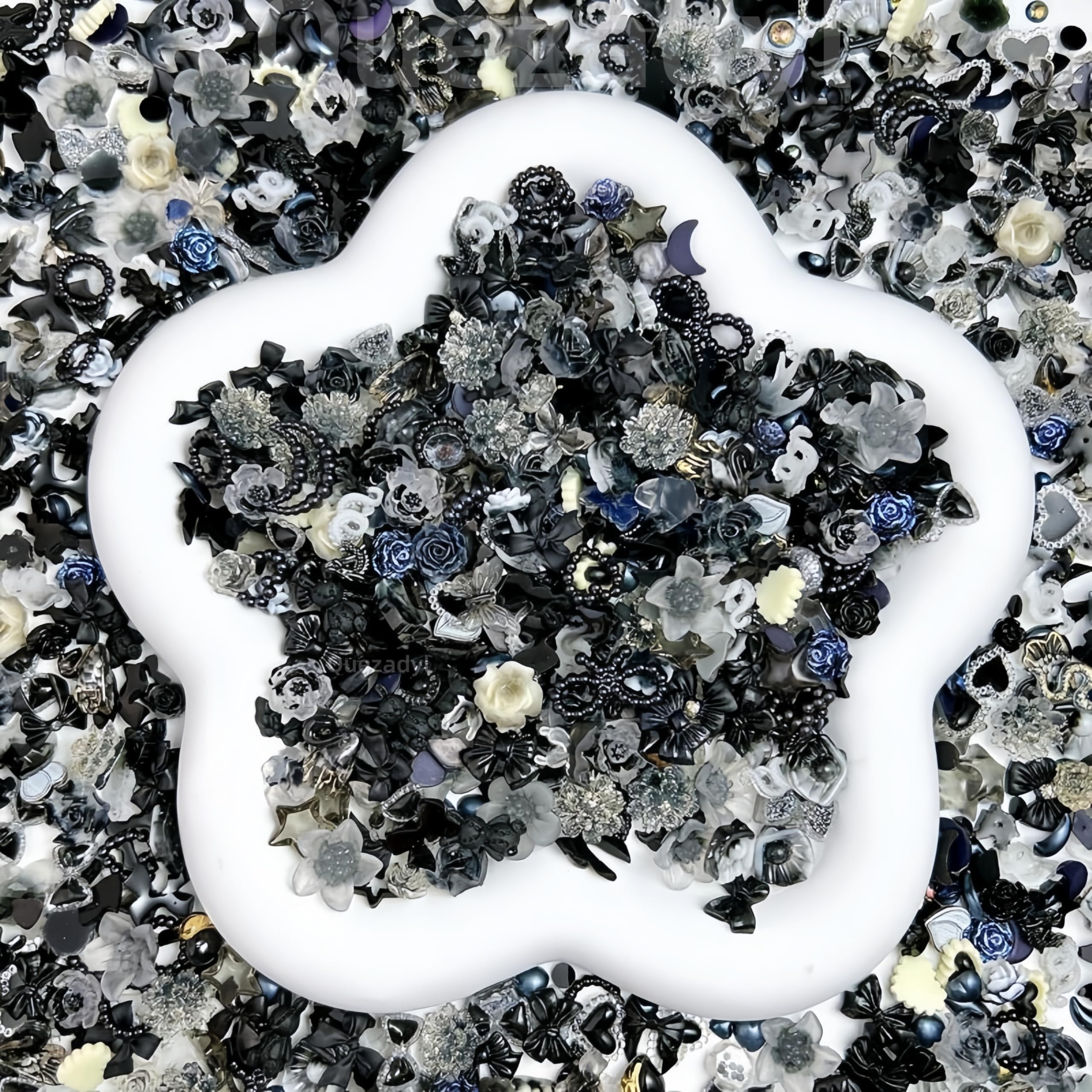 Quezadyl resin rose heart nail charm for romantic nail detail