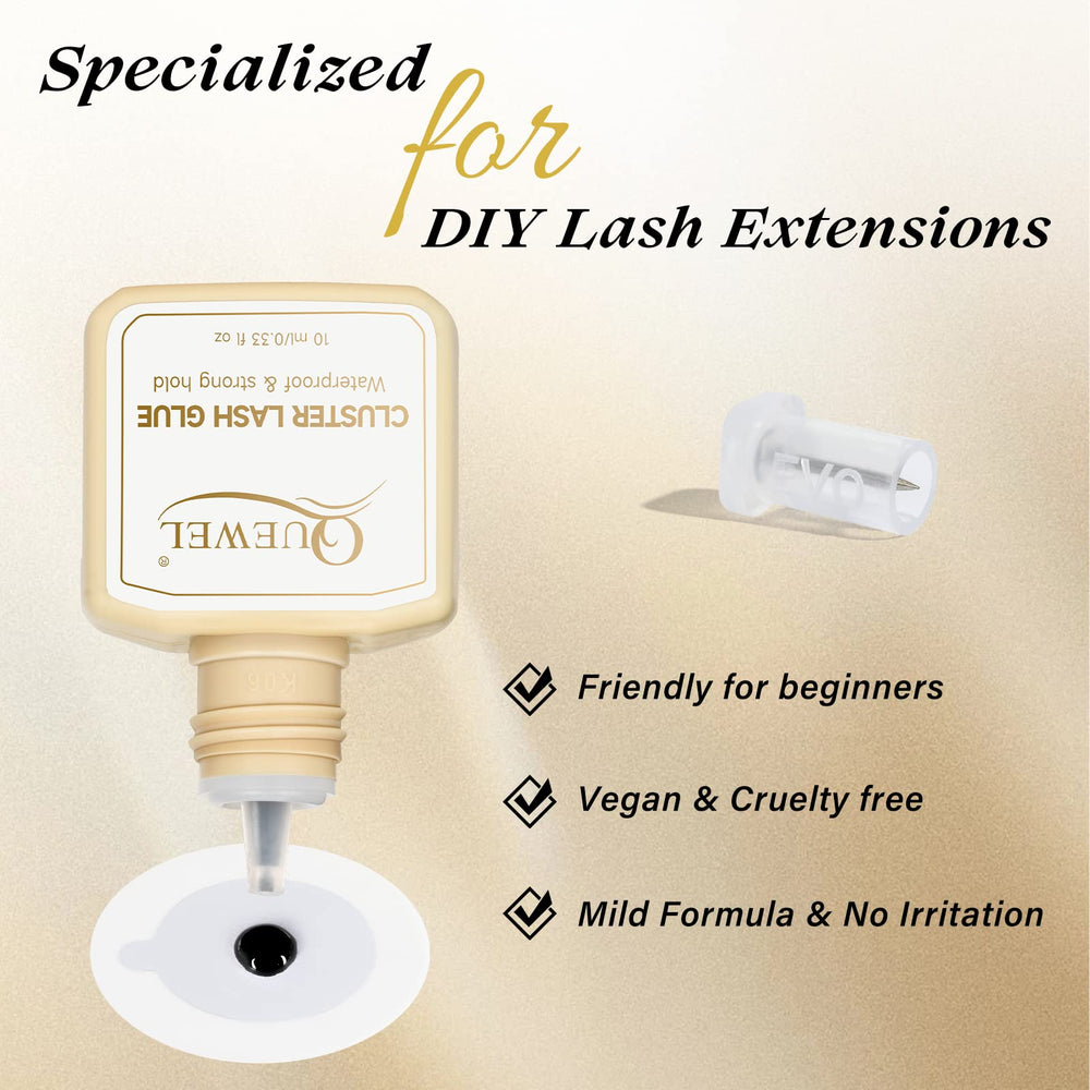 QUEWEL 10ml large-capacity glue ideal for frequent lash sessions.
