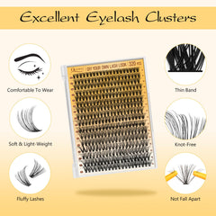 QUEWEL 30D lash clusters 9-16mm offer versatile length options.